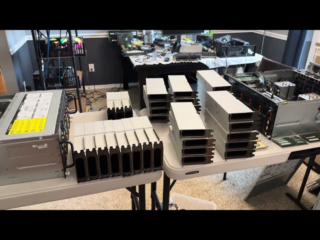 33 CMP 170 HX left, 2 AI server build progress with 20 CMP 170 HX cards. 