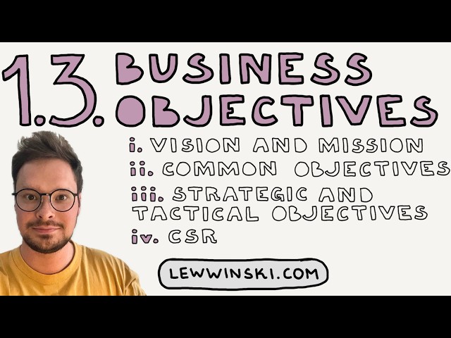 1.3 BUSINESS OBJECTIVES / IB BUSINESS MANAGEMENT / vision, mission, objective, goal, strategy, CSR