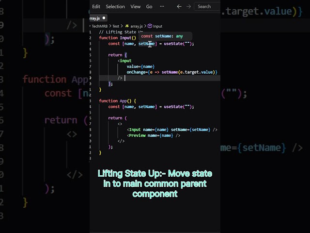 Lifting State Up in React Explained in 40 Seconds #reactjs #react #javascript #coding #shorts
