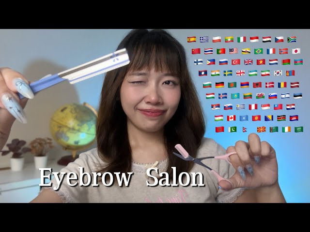 ASMR Doing Your Eyebrows Roleplay in 70+ Different Languages (3 hours for sleep)