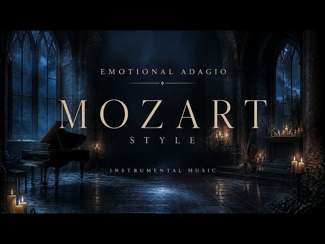 Mozart Inspired Emotional Adagio 🎻 Cello, Violin & Piano for Deep Relaxation & Sleep 🕯️✨ │ 24/7 LIVE