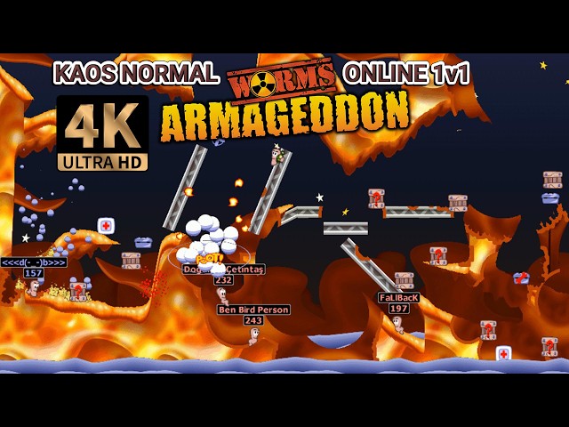 Worms Armageddon Online | Kaos Normal 1v1 | PC 4K