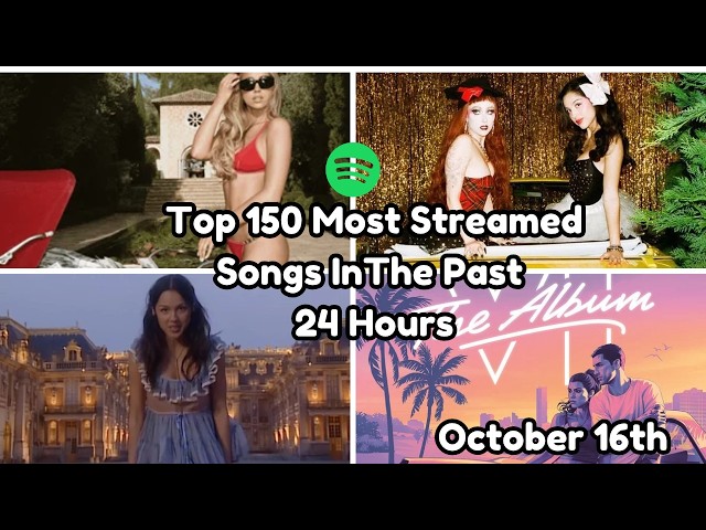 Top 150 Most Streamed Songs In The Past 24 Hours - October 16th