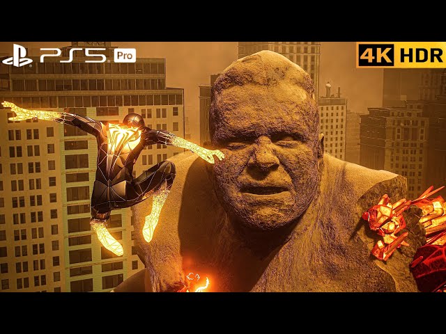 (PS5 PRO) Nanotech Spidermen join to Fight Sandman 🔥 Realistic | 4K HDR | gameplay