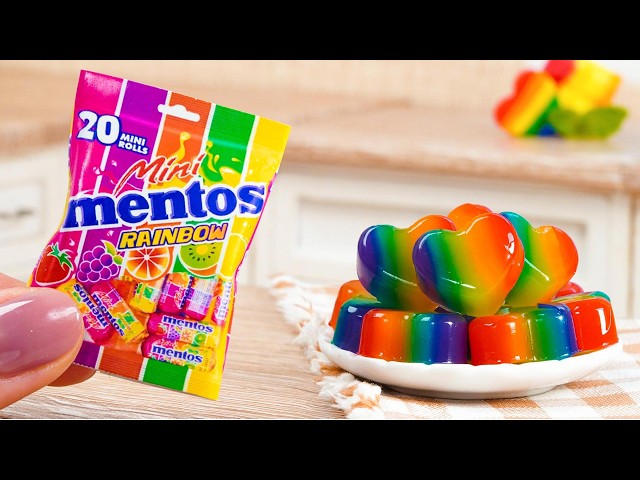 Amazing Rainbow Jelly | Satisfying Miniature Fruit Heart Jelly | Colorful Jelly Dessert