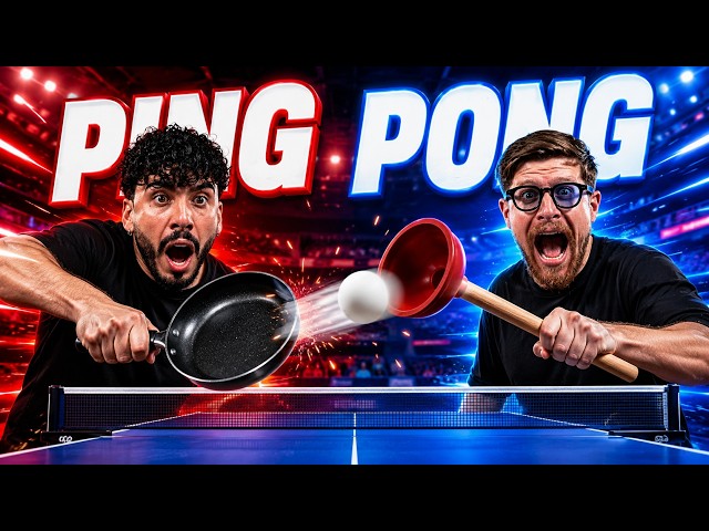 LEGENDARY PING PONG CHALLENGE BUT YOU SWITCH RACKETS EVERY POINT - DADDA DESTROYED EVERYTHING!