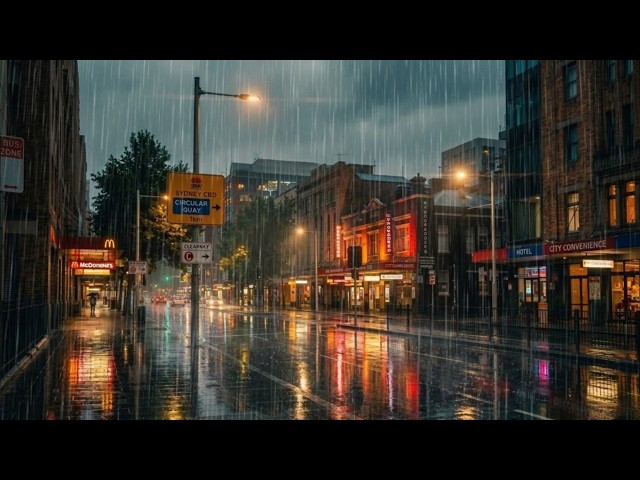 Calming Rain Sounds City Street Insomnia Relief Deep Sleep White Noise ASMR (5 Min Black Screen)