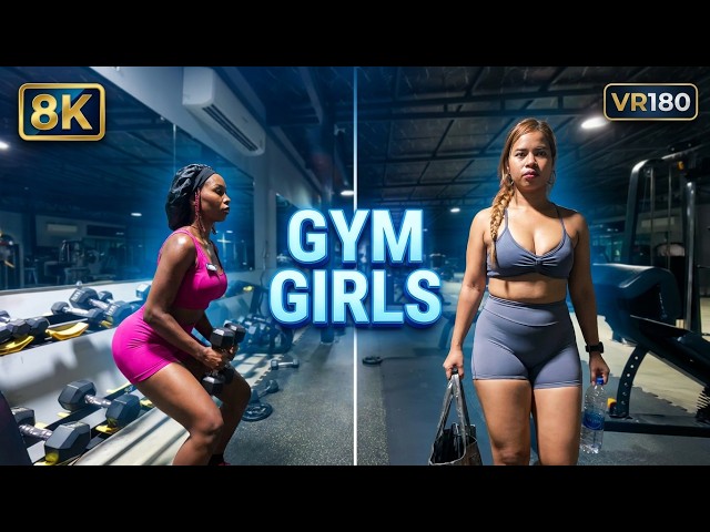 Cute Gym Girls Workout in 3D VR180 8K Fitness Experience