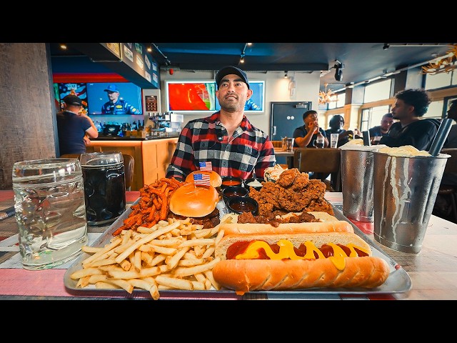 I Took On A GIANT American-Style Food Challenge In A Crowded English Restaurant!