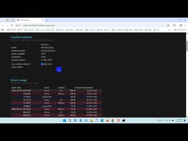 How to check battery health on Windows 11
