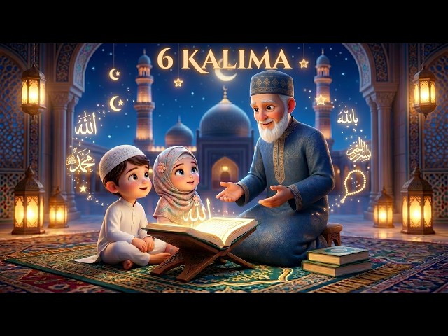 6 Kalimas for Kids | Learn Six Kalma with Lyrics | Islamic Cartoon Video 2026