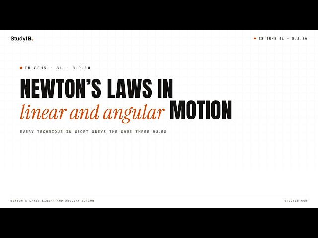 IB Sports, Exercise and Health Science SL B.2.1a — Newton's Laws and Rotation