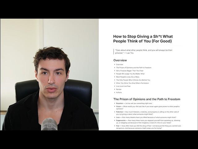 how to finally stop giving a sh*t what people think (forever)