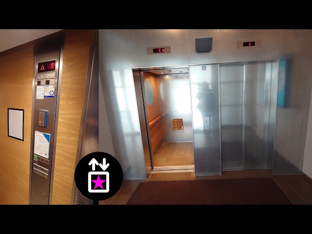 Stockholm, SWE: 2000-2001 Thyssen StepModul MRL-Traction Elevators at Technopolis, Kista