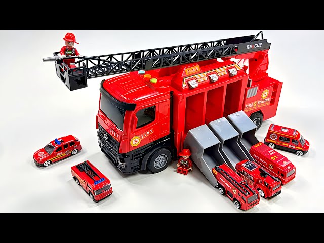 Unboxing fire rescue truck,RC police car,EV ambulance,EV 3D Excavator