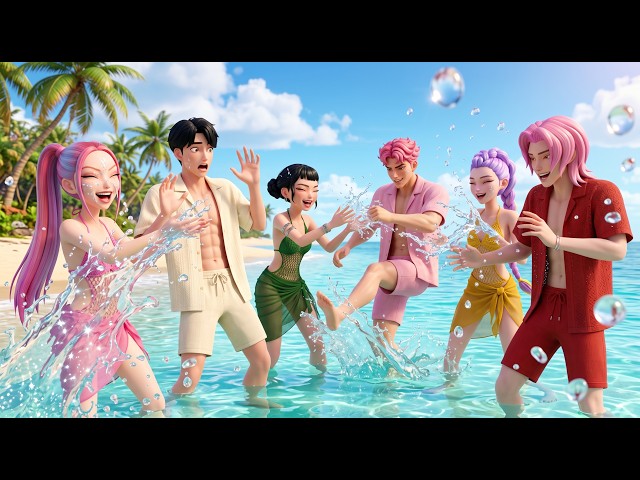 🌊 Oops! Huntrix & Saja Boy’ Beach Day Got EVEN BETTER! ☀️💖 | KPop Demon Hunters [MV]