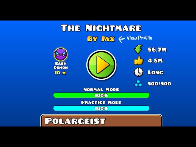 Geometry Dash 2.2 “The Nightmare” [Easy Demon] By Jax 100% Complete (Android)