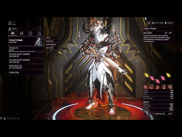 Warframe Maximum Investment - Frost Prime (Cold Front / Damage Cap) | Iceblade of Narin