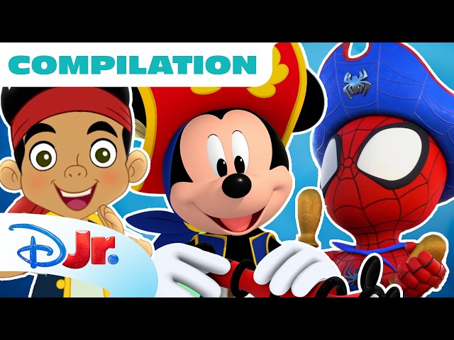Pirate Songs & Music Videos Compilation! 🏴‍☠️ | Ft. Mickey Mouse, Spidey & More | Disney Jr.