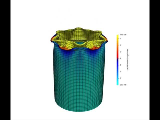 Aluminum Beverage Can Crushing Non-linear Buckling FEA Simulation using OpenRadioss