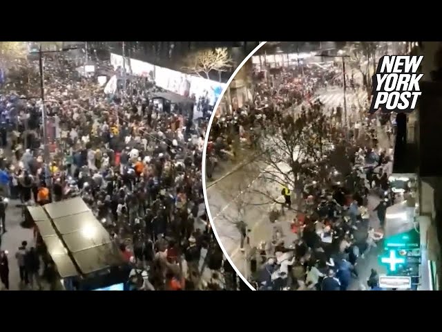 Terrifying moment police allegedly use a banned sonic weapon on protesters