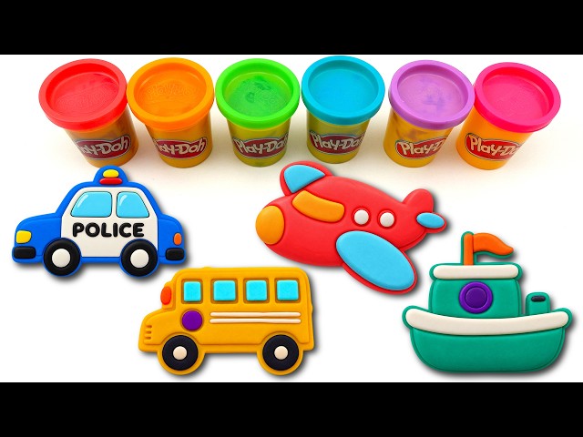 Learn Colors and Vehicles with Play-Doh | Preschool Toddler Learning Video