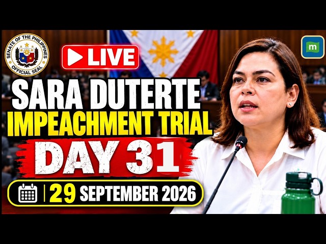 🔴Sara Duterte Impeachment Trial LIVE: Senate Day 31 | Vote Threshold Arguments | September 29, 2026