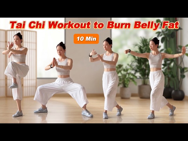 10-Minute Tai Chi Workout to Burn Belly Fat, Strengthen Your Core & Improve Balance and Mobility