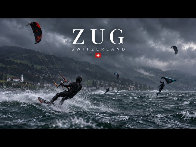 Epic Kitesurfing Into the Storm ⚡🌊 | Wild Winds on Lake Zug 🇨🇭