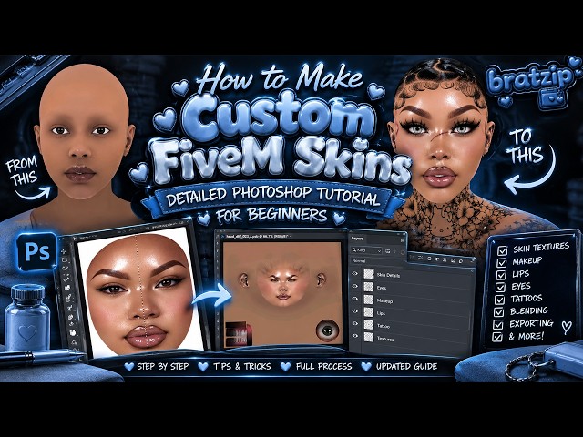 How to Make Custom FiveM Skins | Detailed Photoshop Tutorial for Beginners