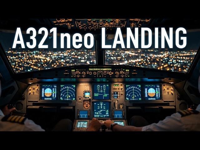 Pilot POV: A321neo Night ILS Landing in Yerevan (UDYZ) 🌃