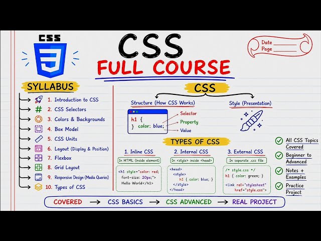 CSS Full Course 2026 - Beginner to Pro | WEB DEVELOPMENT | #css 