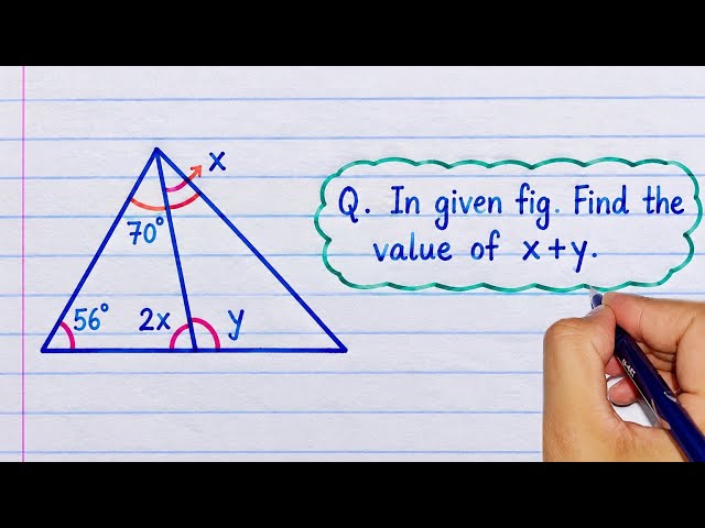 Geometry | In given figure, find the value of x + y |  Geometry Olympiad Problems