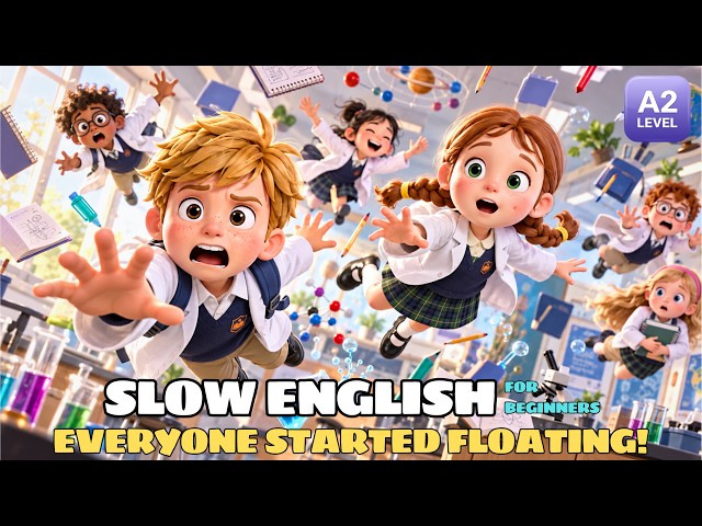 Oliver’s Experiment Made Everyone Float! | Slow English Listening Story for Beginners A1–A2