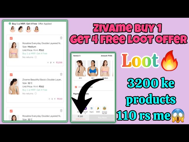 zivame buy 1 get 4 free🤩loot offer🔥5 bras just in 110 rs😱zivame sale|zivame loot offer #zivame #loot