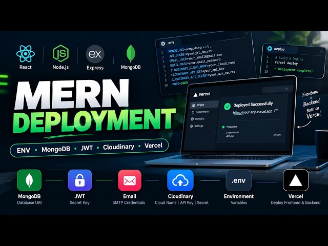 MERN Stack Deployment on Vercel | ENV Variables, MongoDB, JWT, Email & Cloudinary