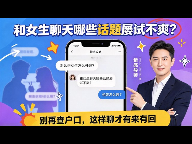 和女生聊天哪些話題屢試不爽？剛認識女生怎麽開場？相親怎麽聊？#恋爱 #聊天 #魅力