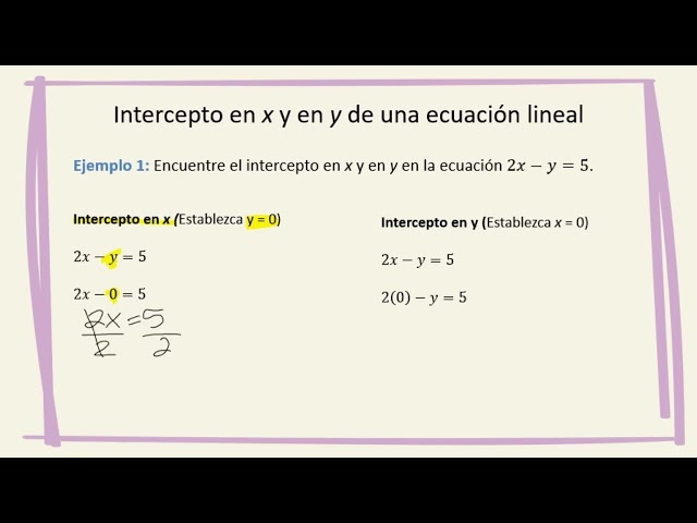 Interceptos en X y en Y #algebra 