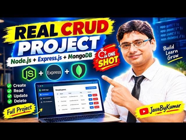 Build a Real CRUD Application Using Node.js , Express.js & MongoDB | Complete Project in One Shot