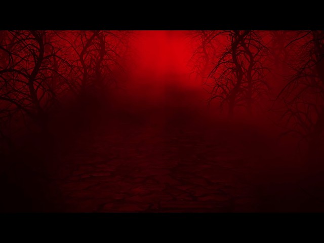 Red Walk in Woods Halloween 4K Motion Background Wallpaper Screen Saver