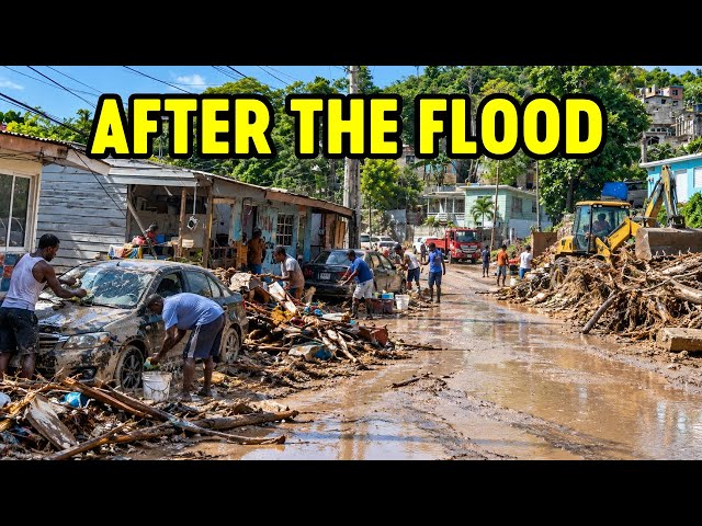 Flood Cleanup After Heavy Rains in parts of St. James Jamaica 
