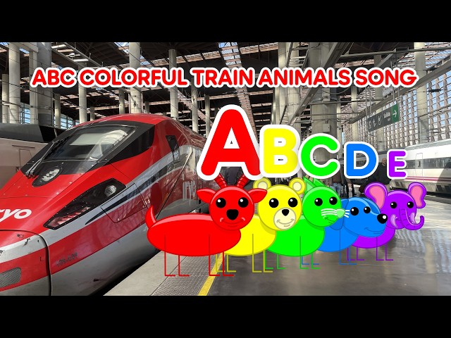 ABC Colorful Train Animals Song 🌈🚂🐻 | ABC, Colors, Animals & Train for Babies!