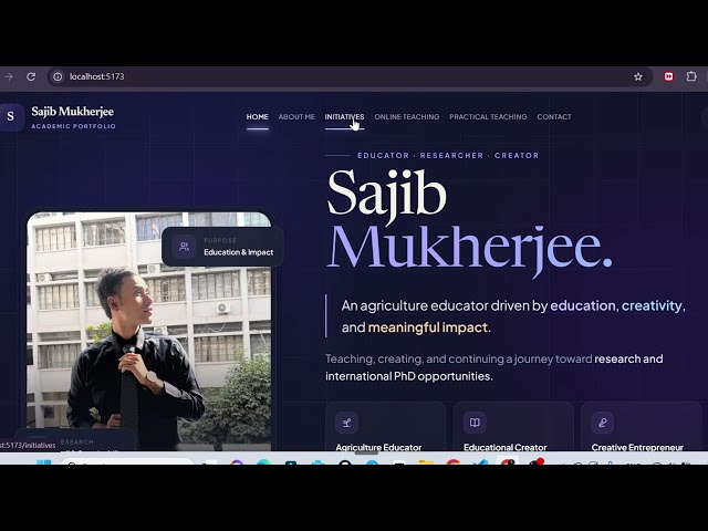 How I Built a Portfolio Website for a PhD Researcher | React JS