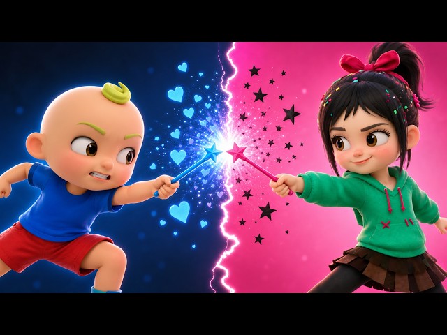 Pink vs Black Magic Wand Battle! | Hey Tomi!