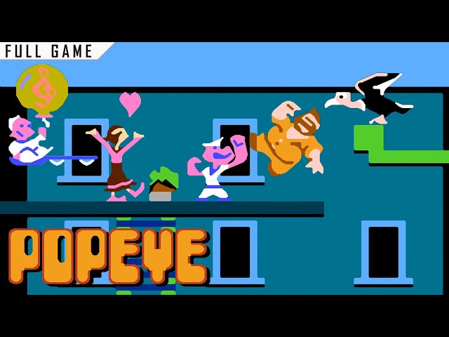 Popeye | 8-bit Nintendo | Full Game [Upscaled to 4K using xBRz]