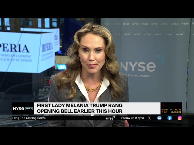 Today on NYSE Live | First Lady Melania Trump Rings NYSE Opening Bell Ahead of IMPERIA Summit