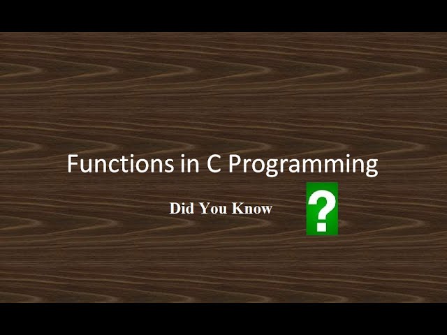 C Programming Tutorial for Beginners part 8| Functions in C Programming