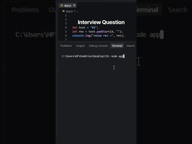 JavaScript padStart() with Empty String | padStart() Method Example | JavaScript Tutorial | Part-584