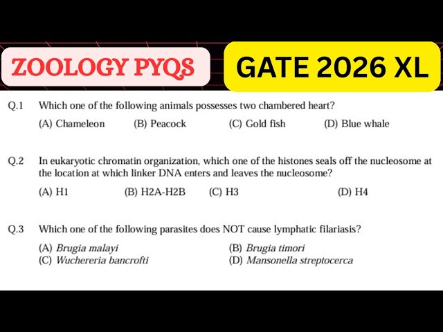 GATE XL PYQs 2026|GATE LIFESCIENCE Solved pyqs|GATE MCQ questions for lifescience/Zoology #gate