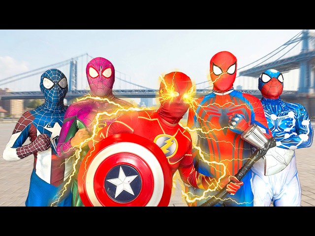 PRO 4 SPIDER-MAN vs JOKER TEAM || THE FLASH is NEW BAD-HERO...!? ( Funny Action )